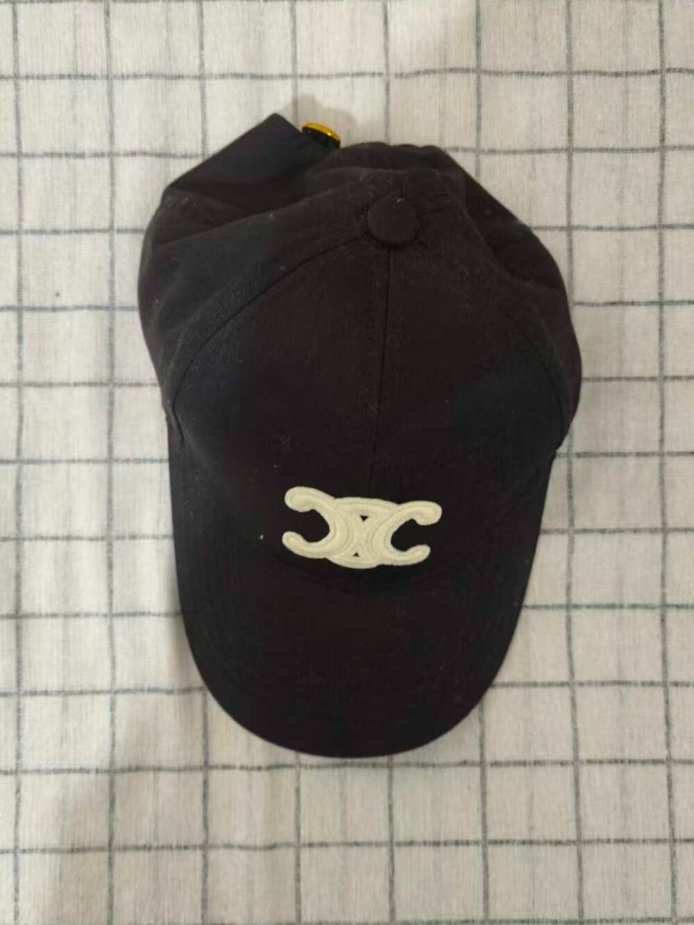 Celine Triomphe Logo Black Adjustable Baseball Cap Unisex